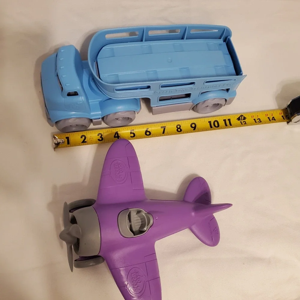 Green Toys Blue Transport Truck and Purple Airplane Recycled‎ Plastic Toy Set